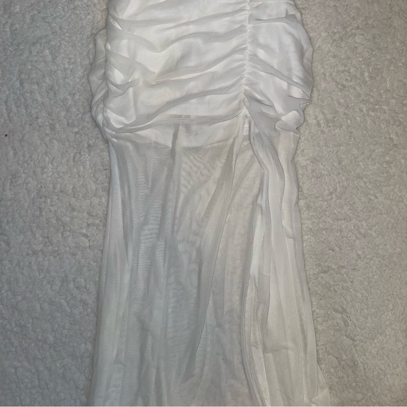 Floor Length Dress with Sheer Bottom - Picture 3 of 3